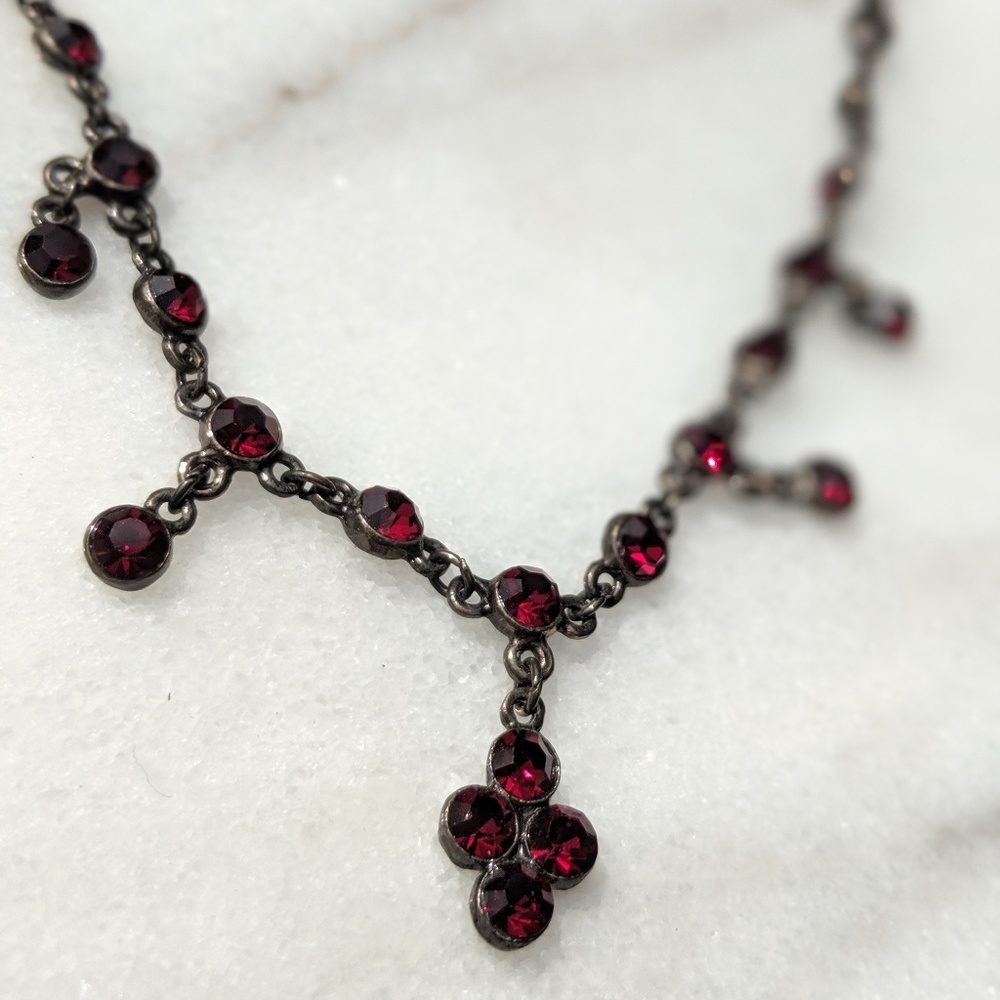 Formal red wedding necklace choker gala burgundy